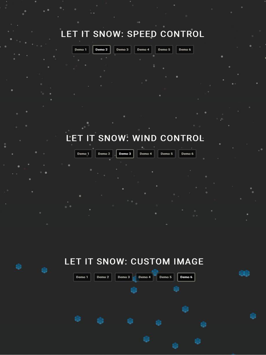 多种效果HTML5 Canvas下雪场景雪花动画特效