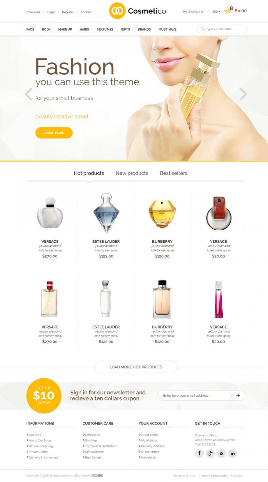 HTML5响应式香水品牌官方网站推荐模板