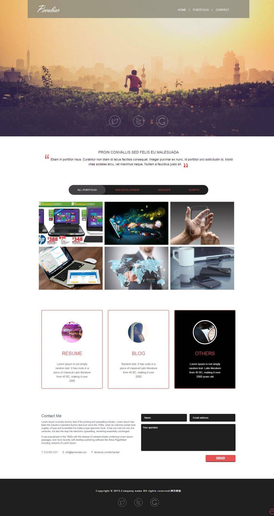 HTML5背景幻灯片展示切换单页page科技产品网站模板