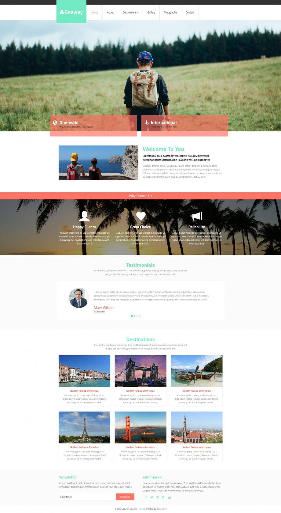 H5绿色简洁风格个人主题博客旅游网站模板