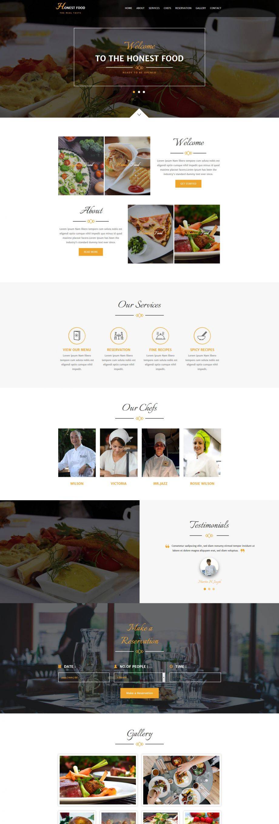 欧美风格的餐饮行业公司整站网站模板