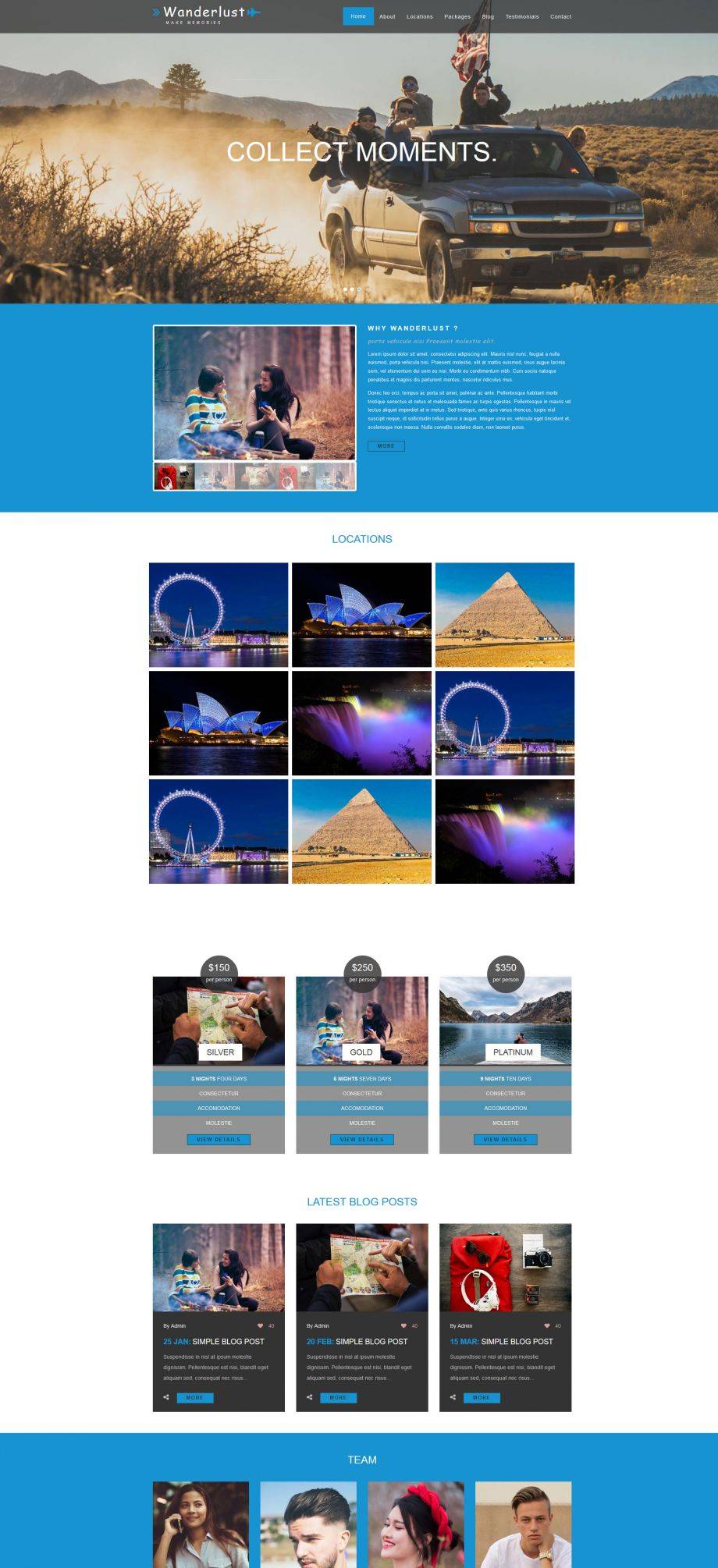  HTML自由行旅游个人网站模板
