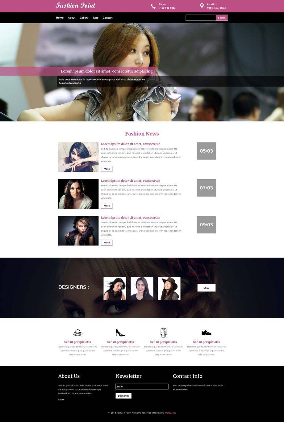 紫色简洁风格的时尚焦点服饰整站网站模板
