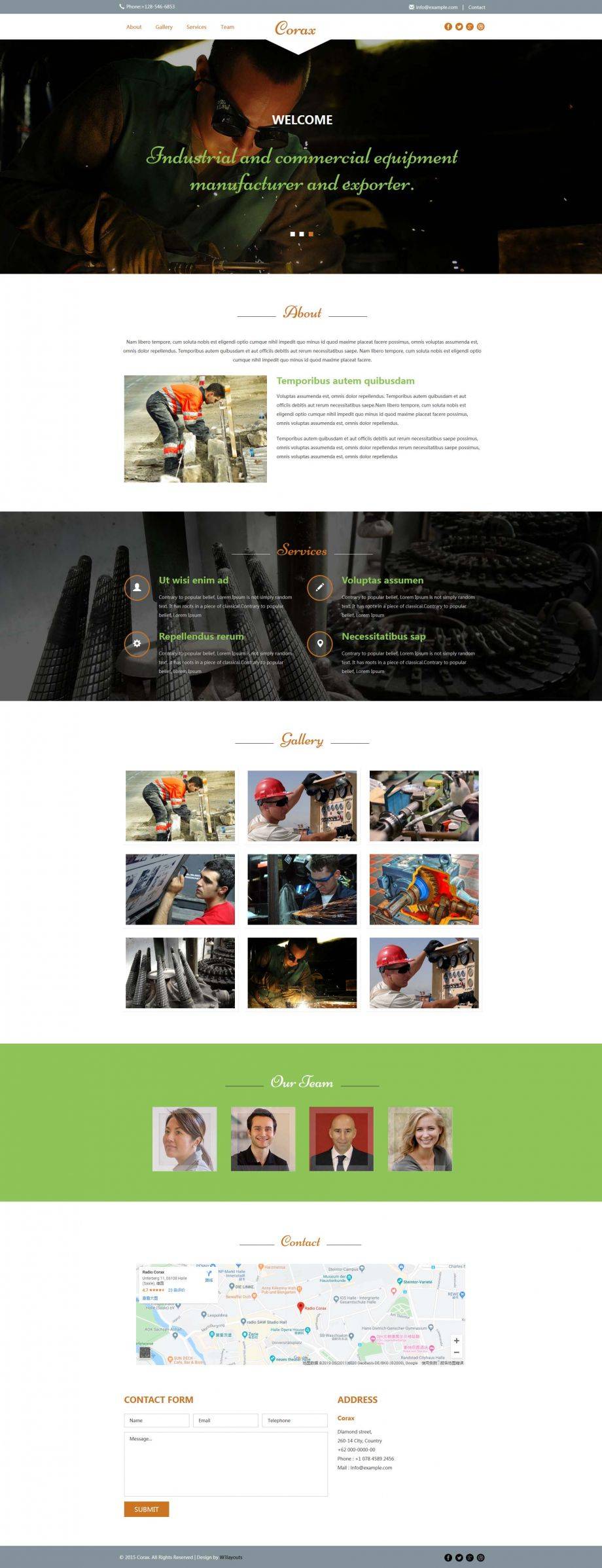 Bootstra响应式的电焊切割工业企业网站模板