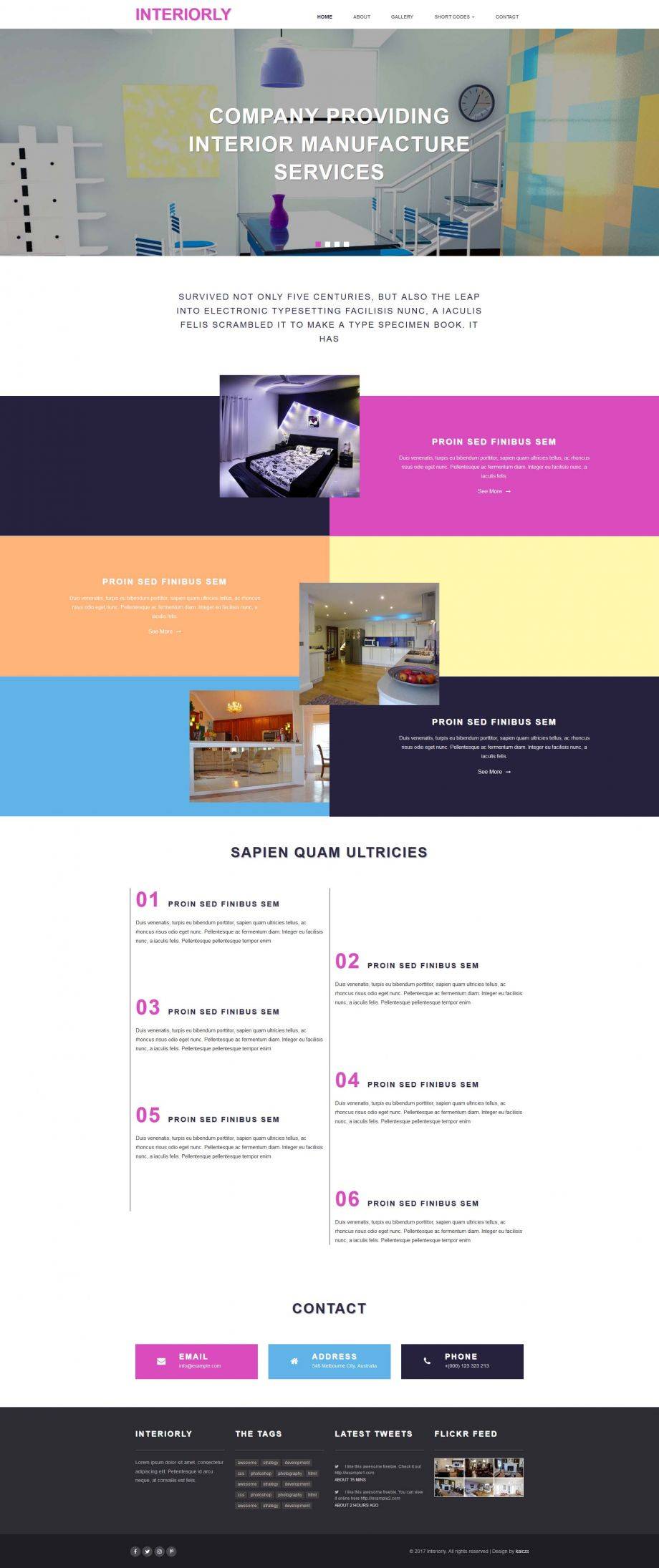 Bootstra紫色简洁响应式的色彩空间设计企业网站模板