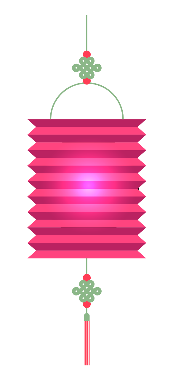 中秋节折纸粉色灯笼装饰元素