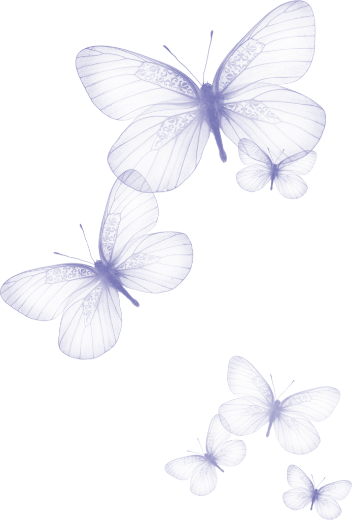 飞舞的紫色手绘蝴蝶PNG元素