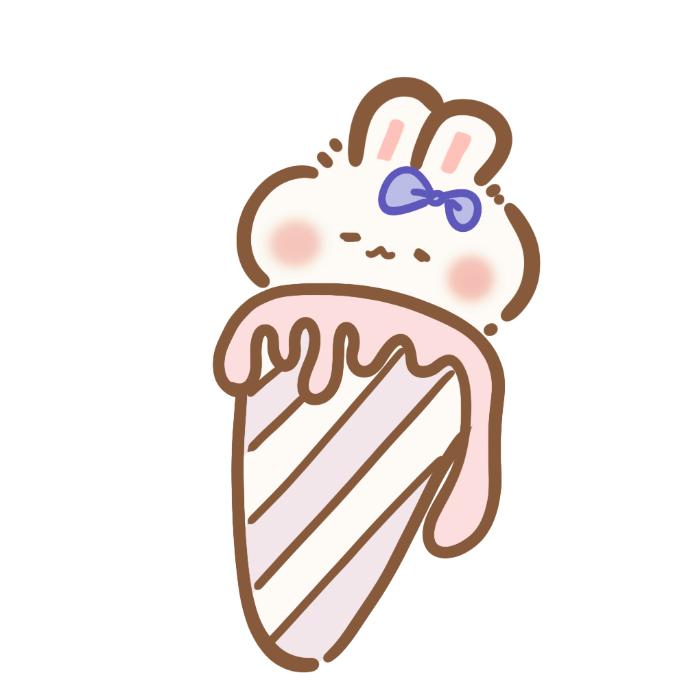 可爱软萌冰淇凌兔兔甜筒装饰元素