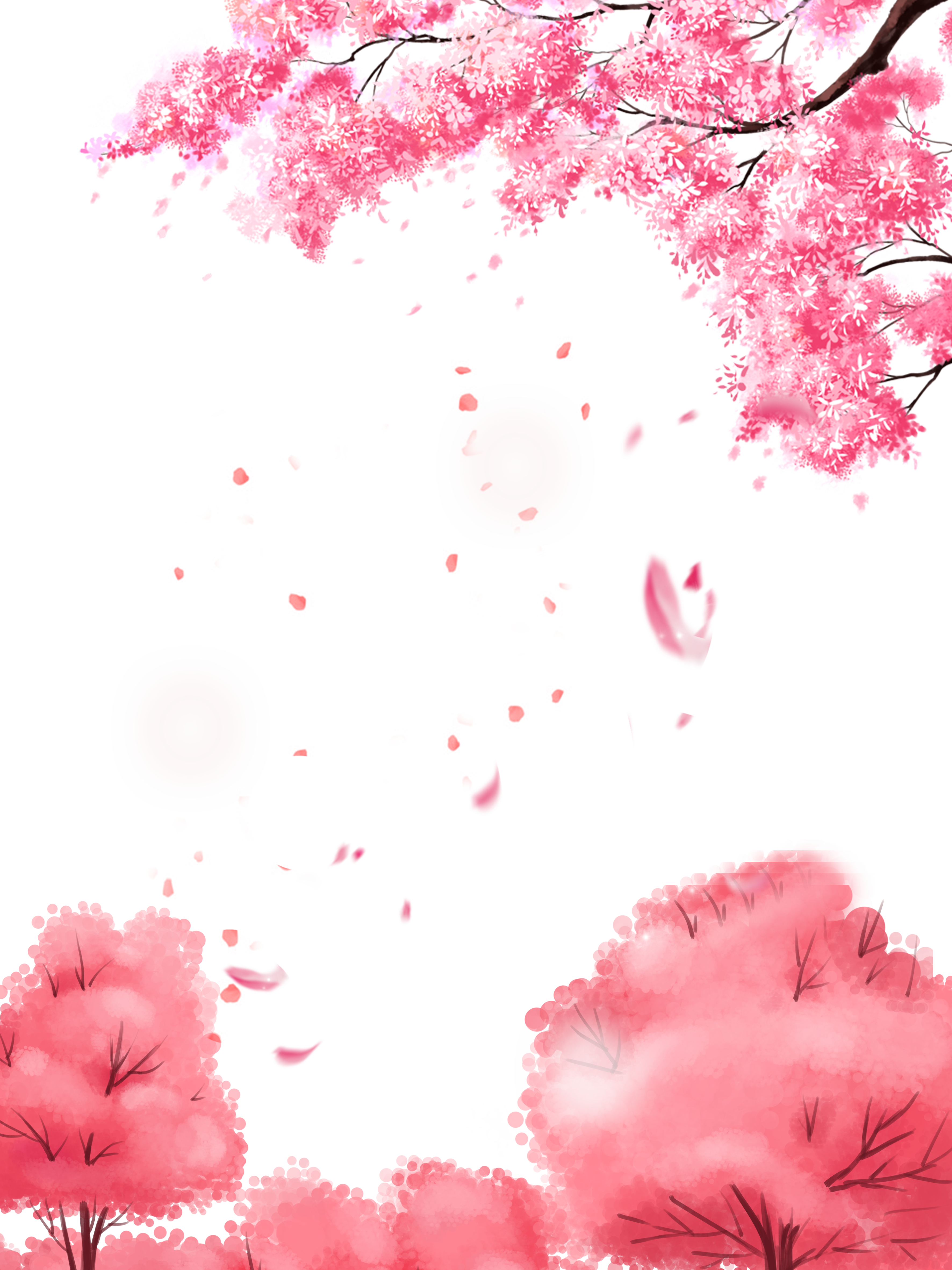 樱花桃花林装饰元素