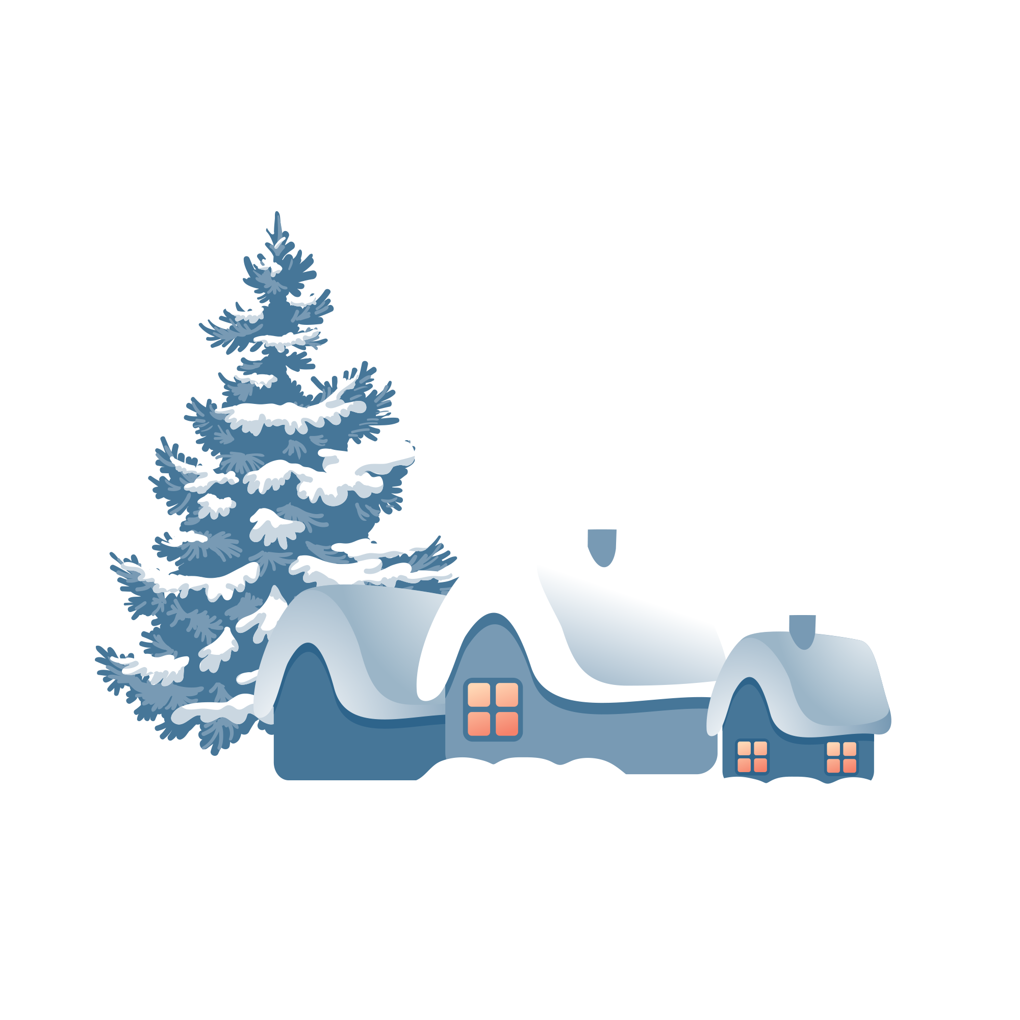 冬季雪房子装饰元素