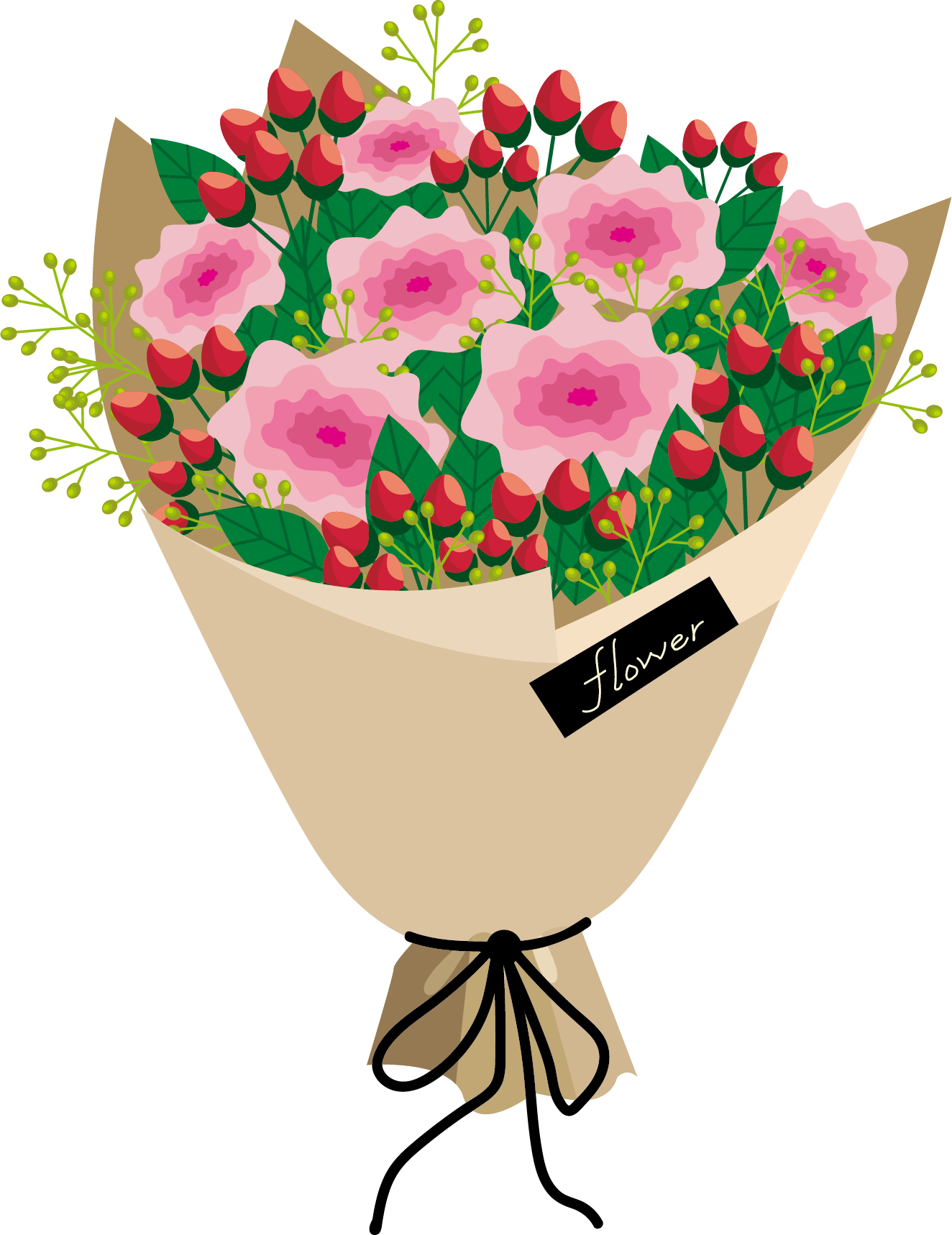 扁平风格康乃馨花束教师节装饰元素