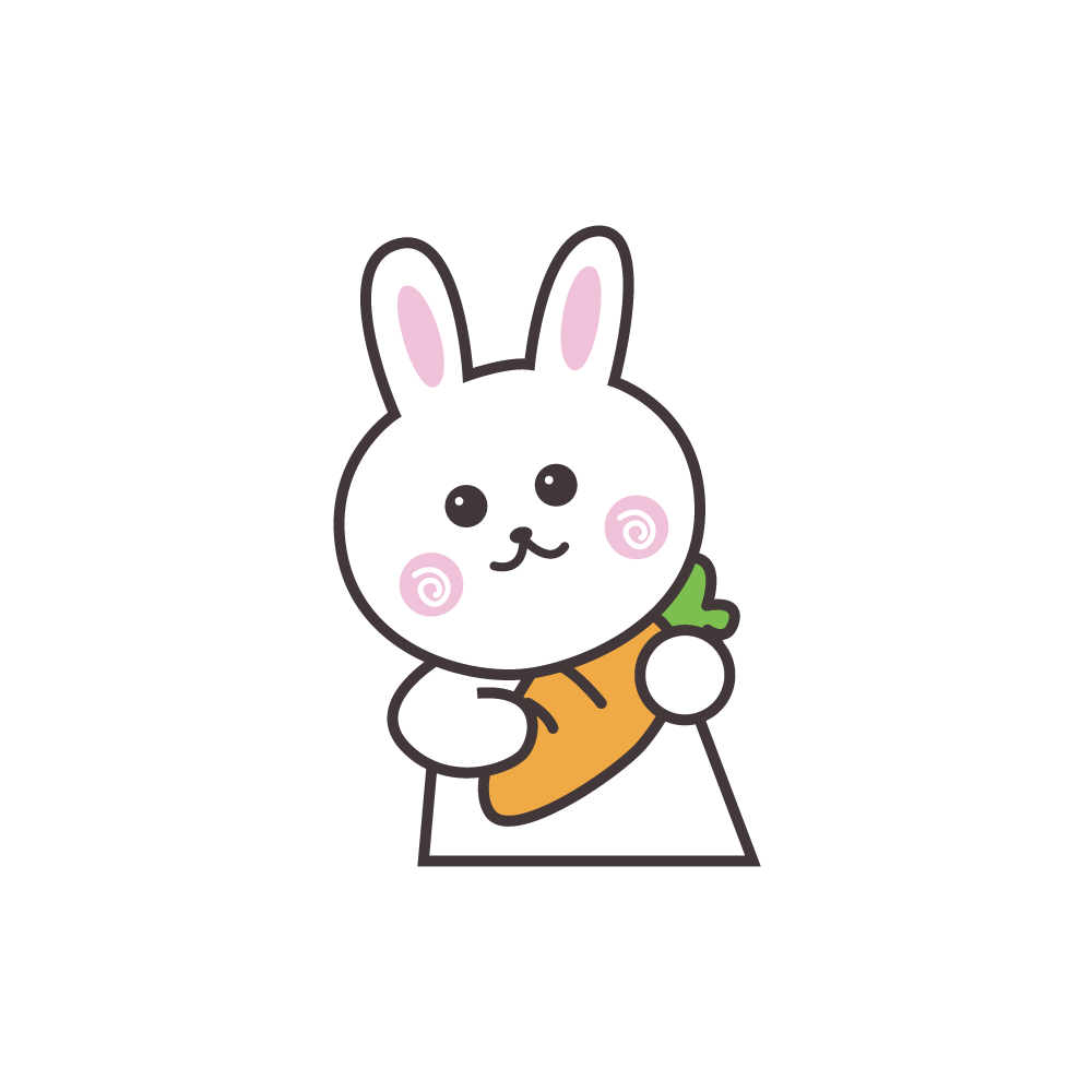 抱萝卜白色小兔子装饰元素