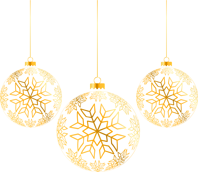 金线圣诞吊灯装饰元素