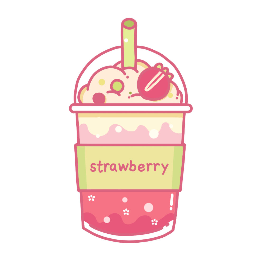 粉色草莓冰淇淋奶昔装饰元素