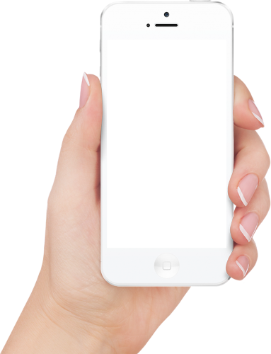 手持白色手机可自行添加屏幕内容装饰元素