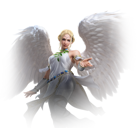 动漫风白色3D美女天使人物装饰元素