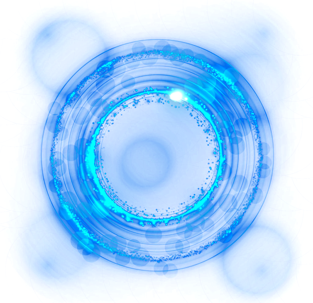 蓝色光效背景圆环装饰元素