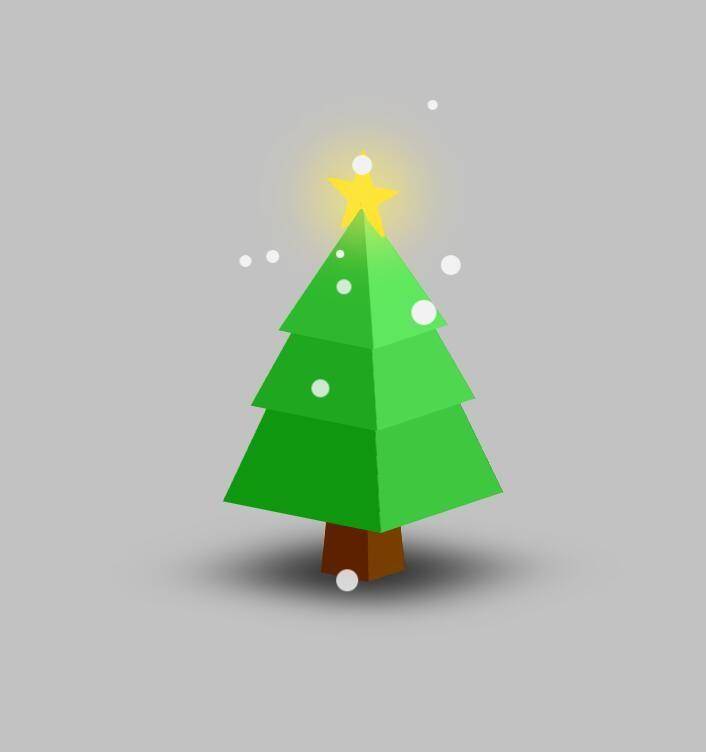 CSS3 3D圣诞树雪花飘落动画封面图