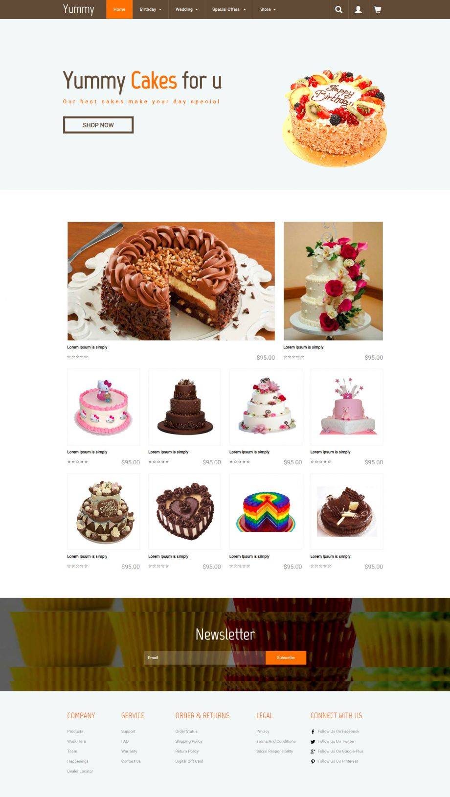 蛋糕店网站在线商城html源码