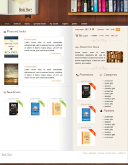 窄屏棕色在线图书/小说HTML5网站模板