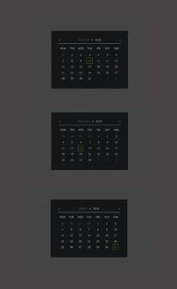 基于jQuery和CSS3创建的月份、日期日历