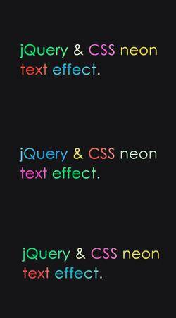  jquery 文字特效霓虹灯文字效果使用jQuery和CS