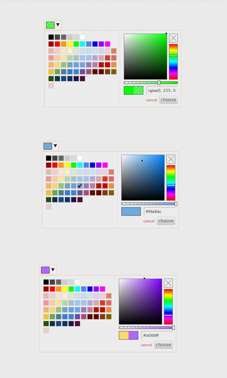 jQuery颜色选择器插件_网页颜色设置工具
