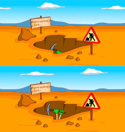 卡通版工人挖矿动画特效404网站页面