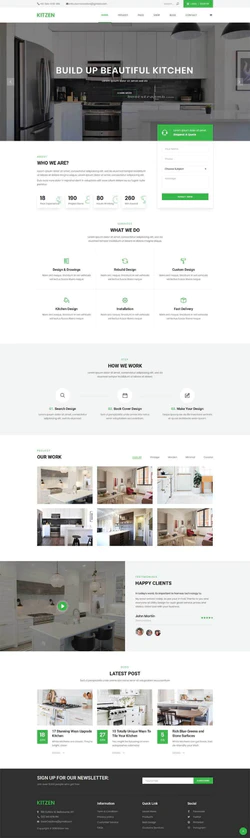 Bootstrap厨房家具装修网站模板封面图