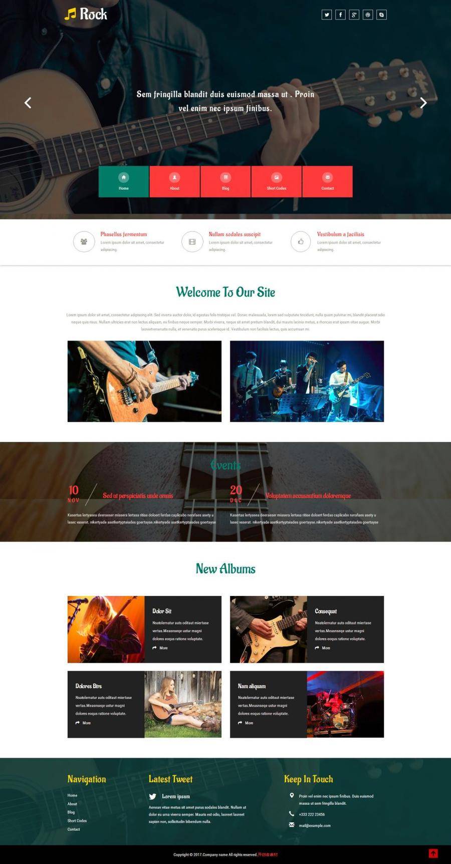 吉他演奏html网站模板封面图