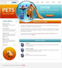 可爱个性宠物狗HTML模板