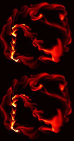 html5 canvas抽象液体流动火焰动画特效