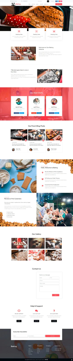美食糕点制作网站模板封面图