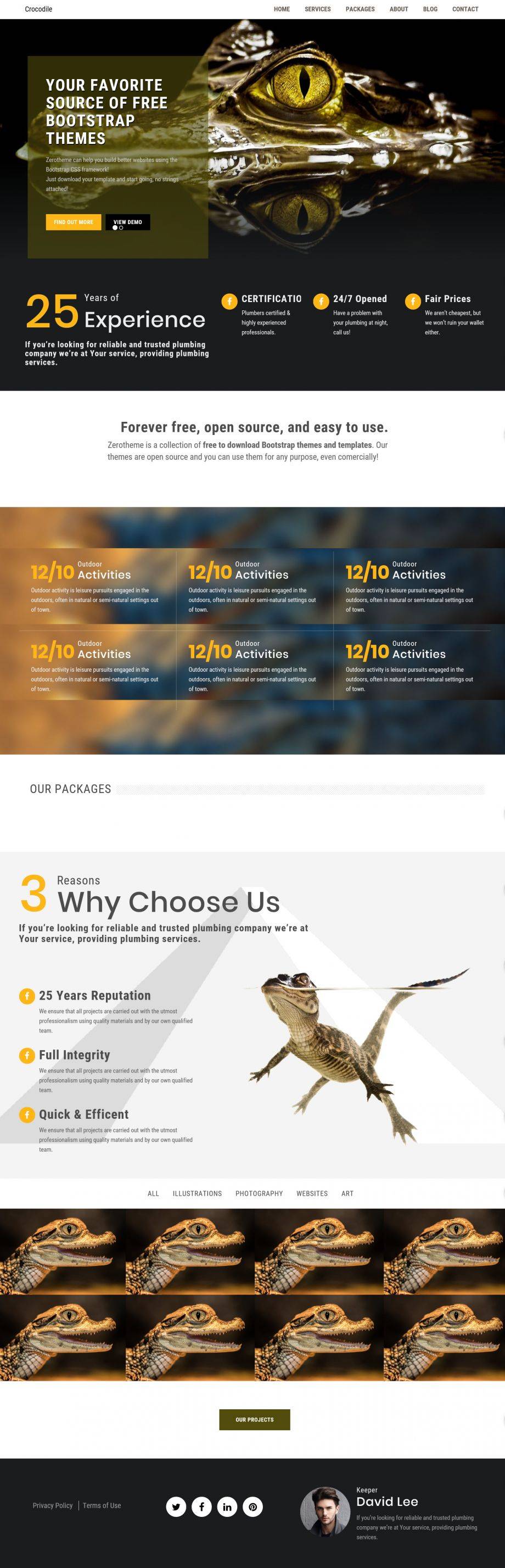 人工鳄鱼养殖HTML5模板
