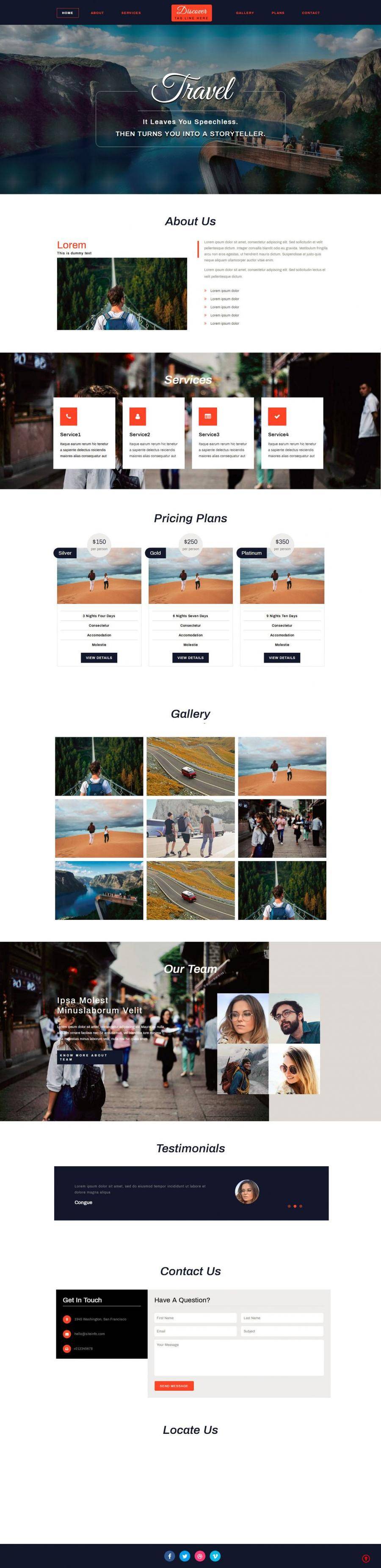 自驾游旅行攻略响应式网站模板封面图