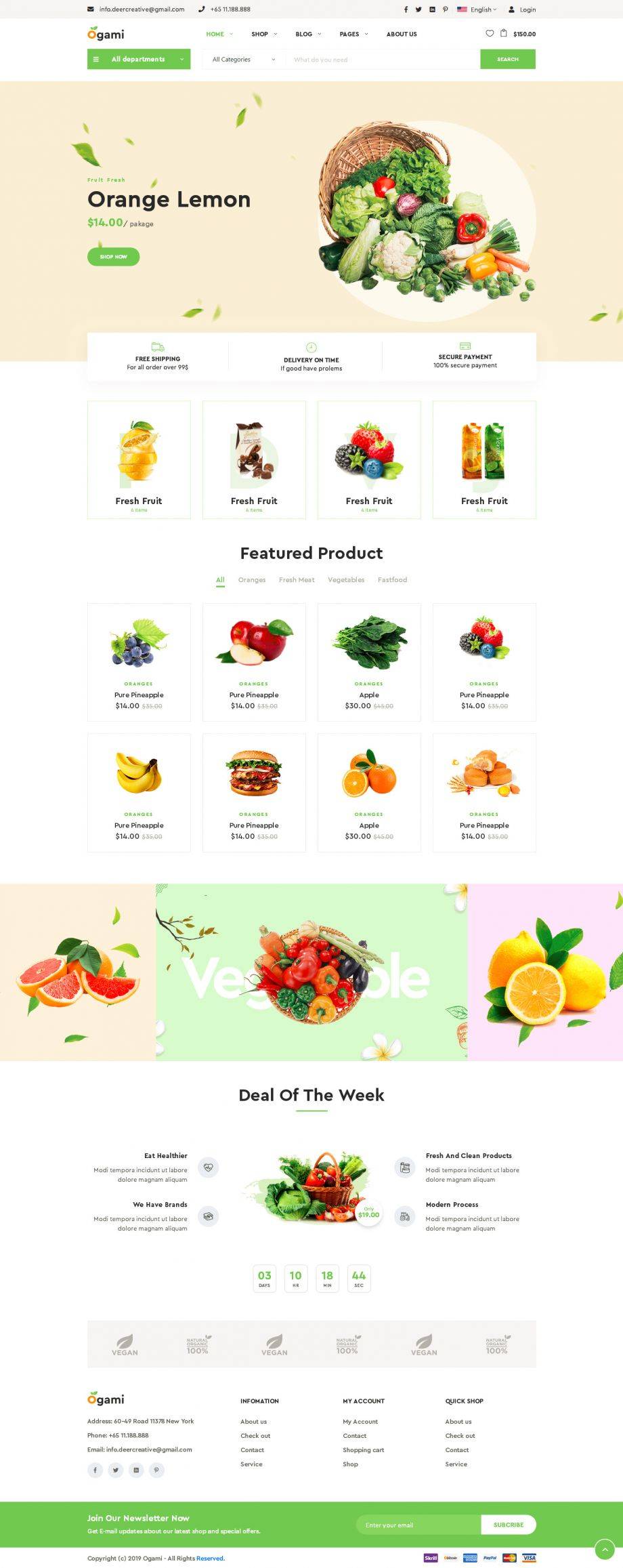 响应式蔬菜水果食品电子商城网站HTML5模板