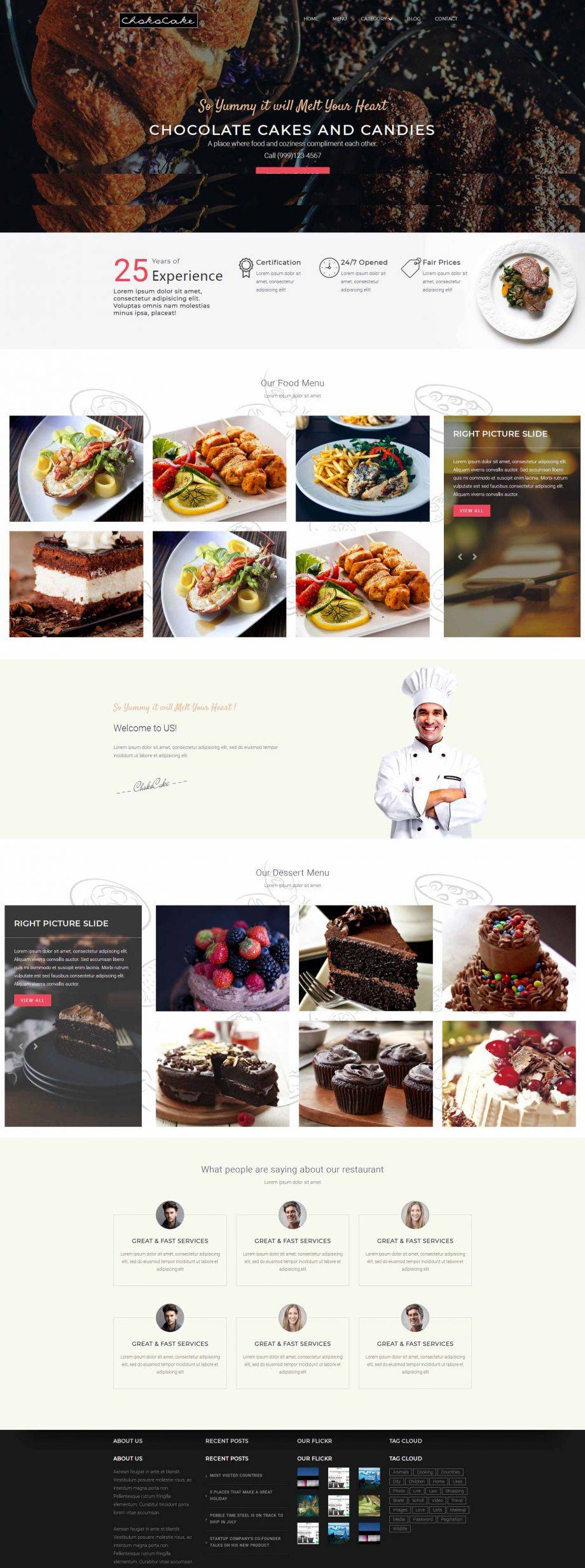 HTML5响应式商城西式美食甜品店网站模板