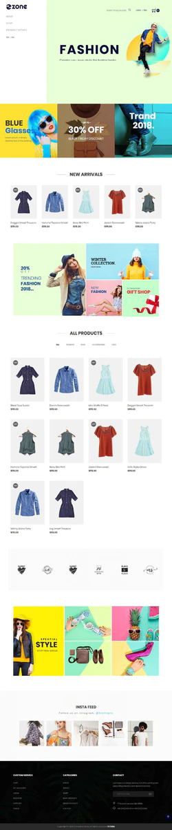 HTML5响应式个性商城服装品牌网站模板封面图