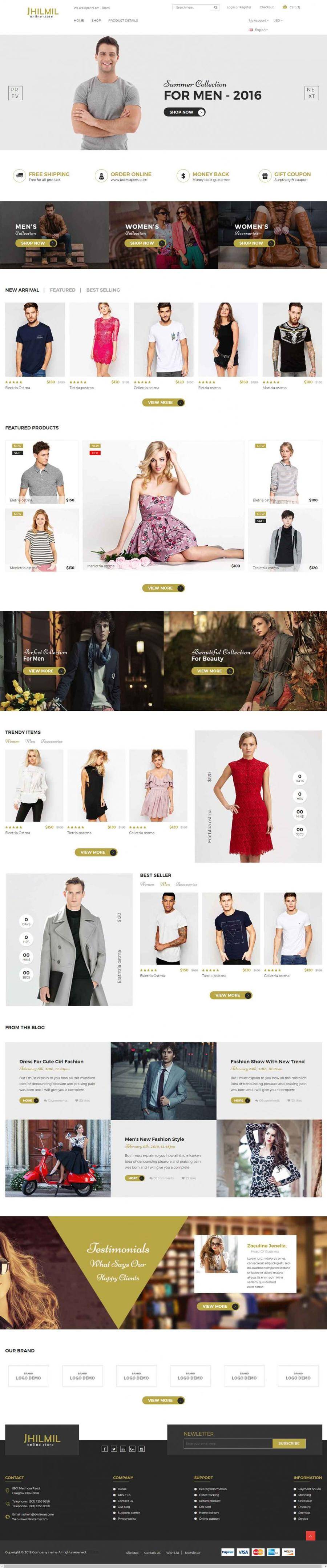HTML5响应式男女服装网站商城模板封面图