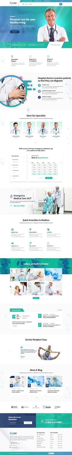 HTML5响应式医疗健康康复中心网站模板封面图