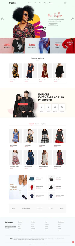HTML5响应式开发时尚女性服装商城网站模板