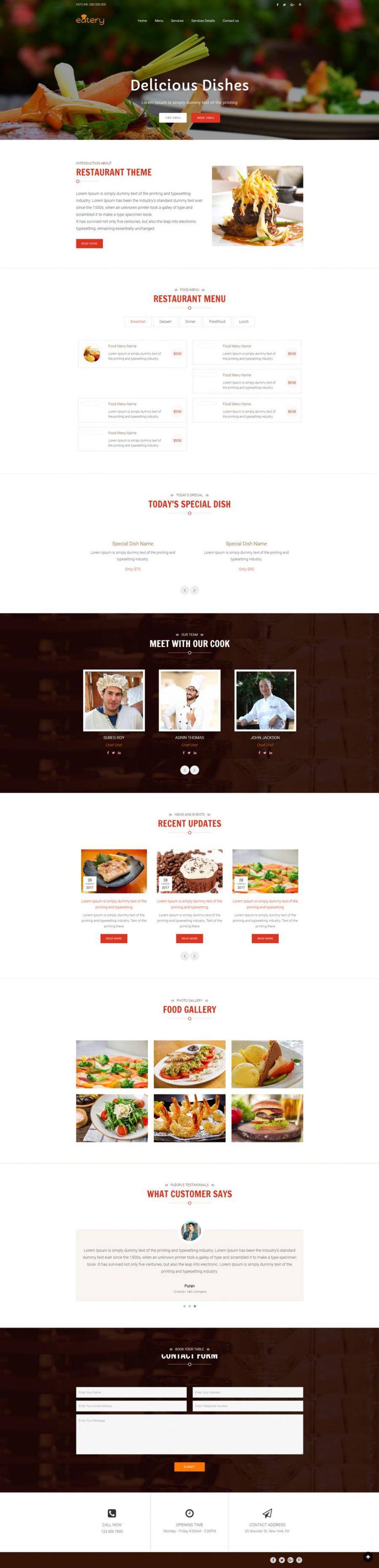 Delicious牛排意面西餐厅整站html模板封面图
