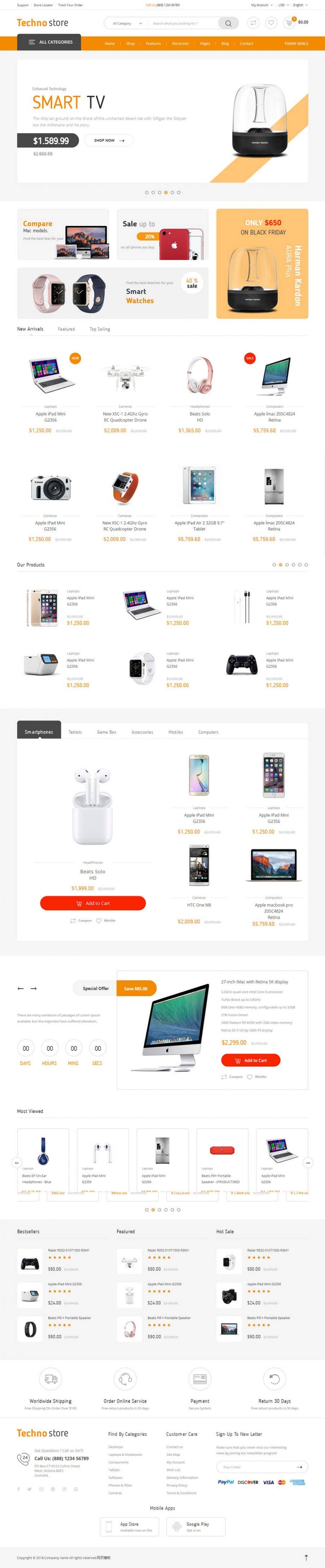 HTML响应式电子商务购物平台网站模板