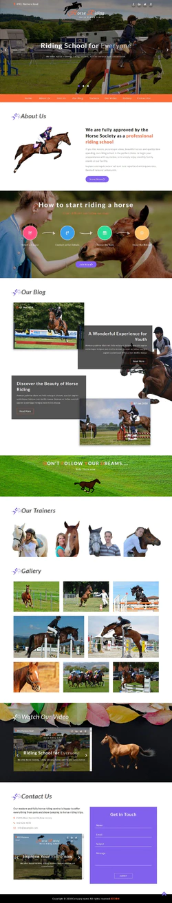 HTML响应式骑马俱乐部中心网站模板封面图