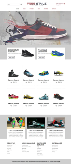 HTML5响应式个性鞋子网站商城模板封面图