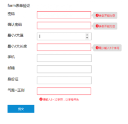 form表单验证信息插件