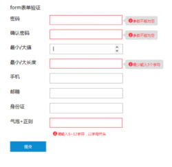 form表单验证信息插件
