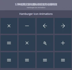 HTML将12种菜单图标按钮变形动画特效封面图
