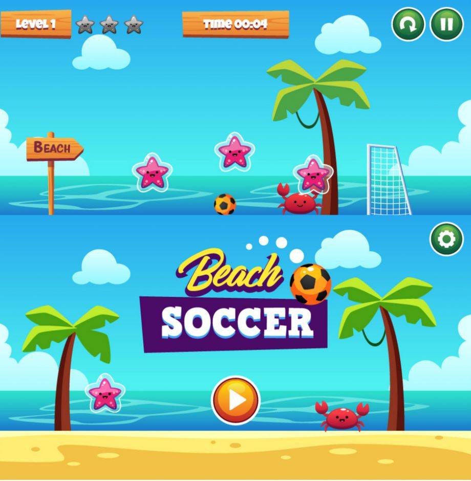 HTML5踢沙滩足球获取积分游戏