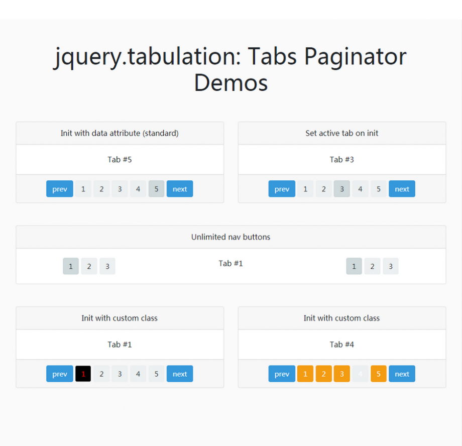 HTML5分页插件jquery.tabulation.js代码